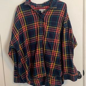 Old Navy Boyfriend soft plaid flannel button-up shirt XXL